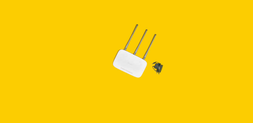router on a yellow background