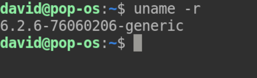 output of uname -r showing kernel version