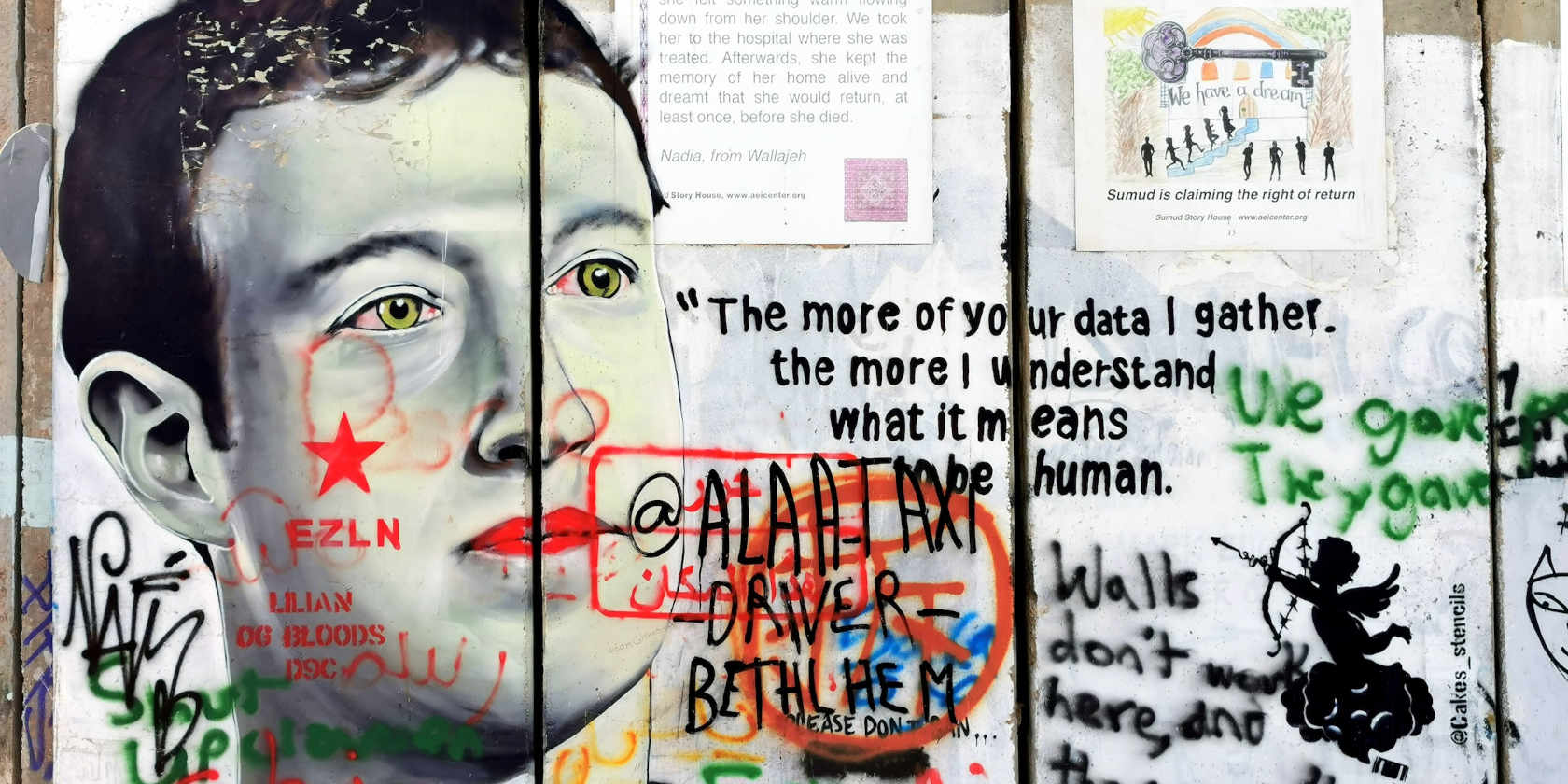 Graffiti of Mark Zuckerberg