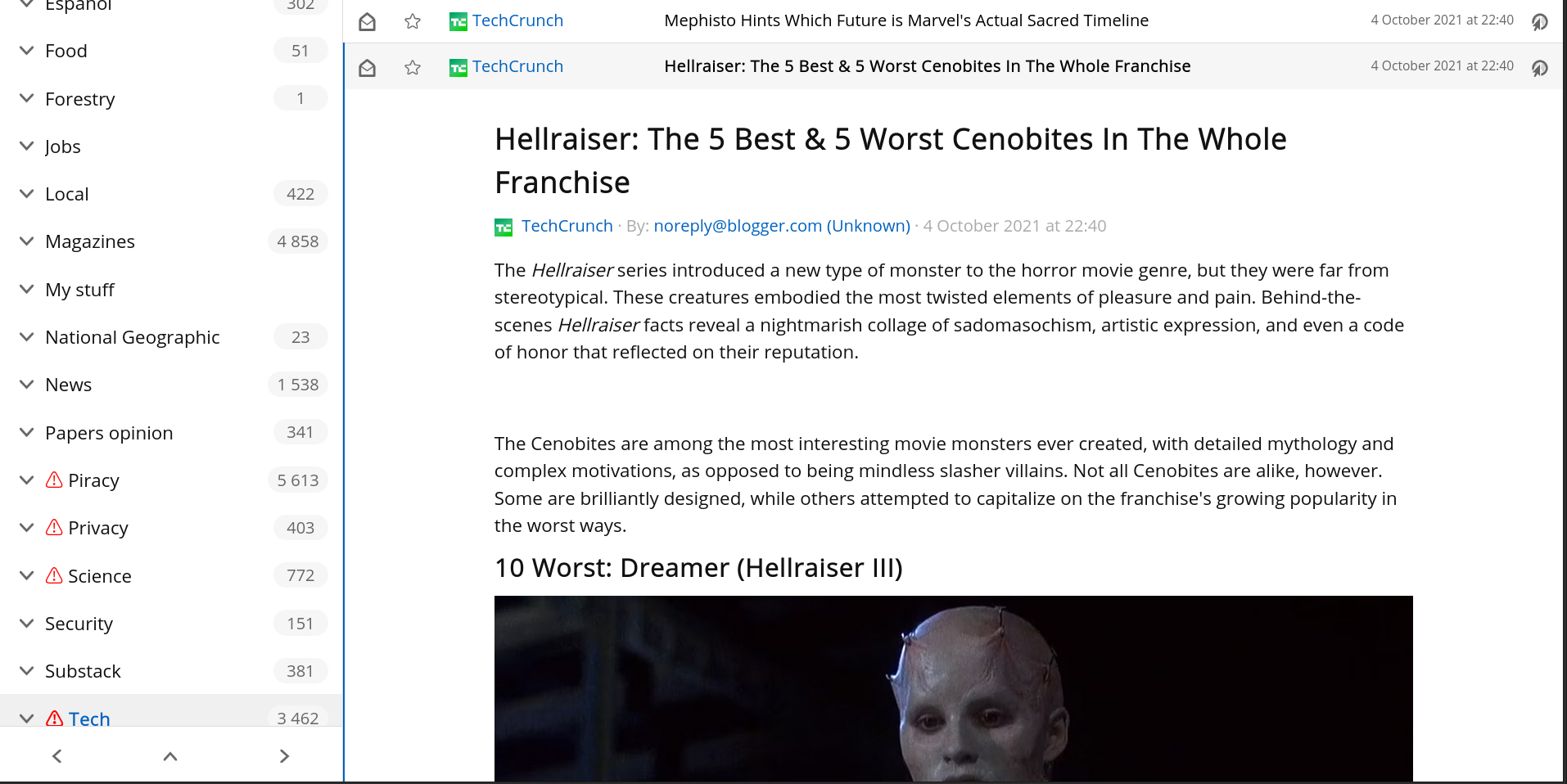 Supposed TechCrunch story: Hellraiser: The 5 Best & 5 Worst Cenobites In The Whole Franchise