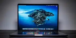 macbook pro open on a desktop