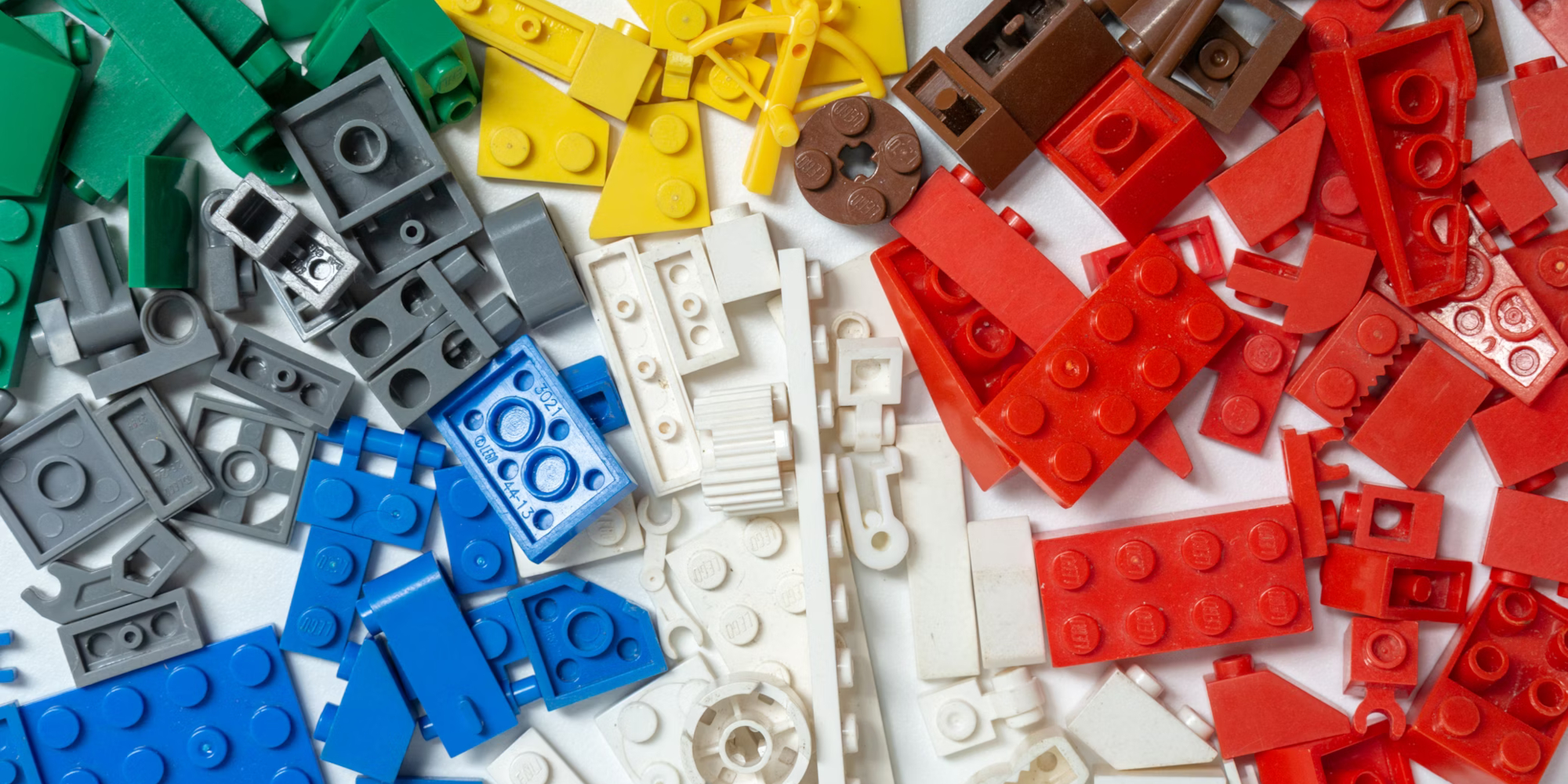 An assortment of multicoloured lego bricks