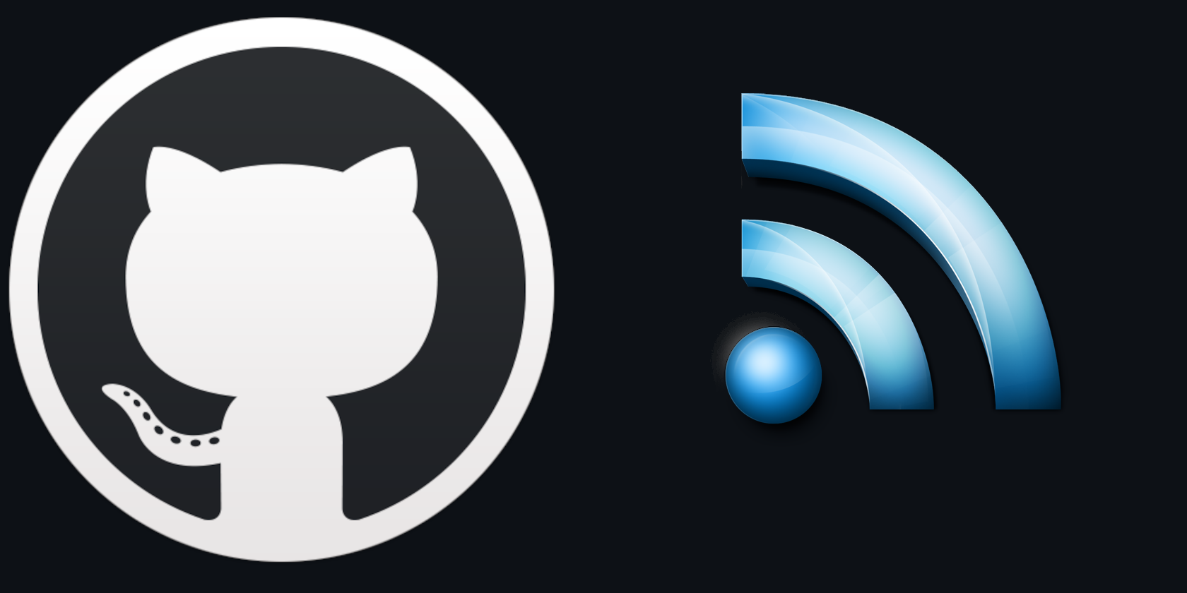 silhouette of a cat in a circle. An RSS icon is to the right