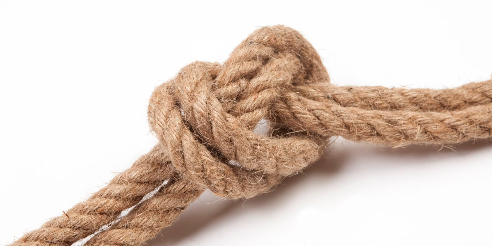 knotted rope on white background