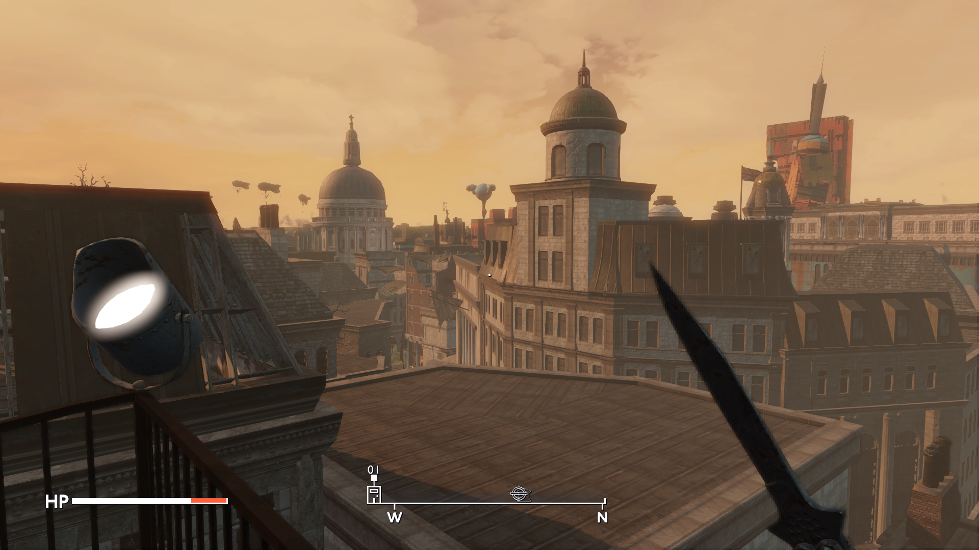 London from the top of Nelso's column - overlooking St Paul's cathedral at sunset